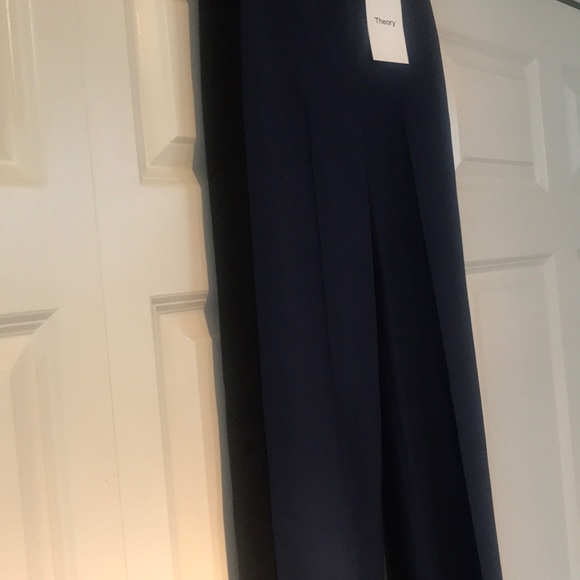 THEORY • blue and black stripe snap dress pull on pant nwt - Picture 10 of 16